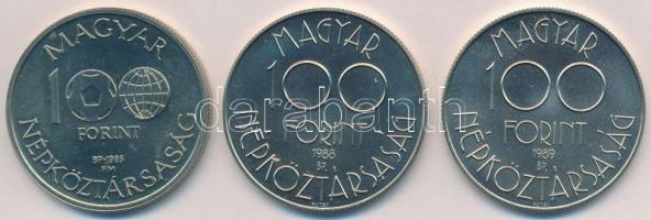 1985. 100Ft alpakka "Labdarúgó Világbajnokság Mexikó" + 1988. 100Ft alpakka "Labdarúg...