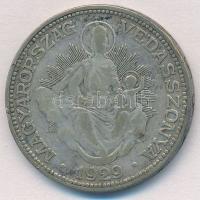 1929. 2P Ag "Madonna" T:2-,3 patina Adamo P7