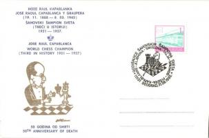 7 db modern sakk motívumlap, sakk világbajnokok sorozat, alkalmi bélyegzéssel / 7 modern chess motiv...