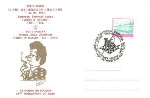 7 db modern sakk motívumlap, sakk világbajnokok sorozat, alkalmi bélyegzéssel / 7 modern chess motiv...