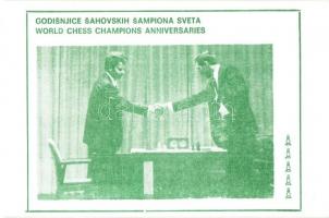 7 db modern sakk motívumlap, sakk világbajnokok sorozat, alkalmi bélyegzéssel / 7 modern chess motiv...