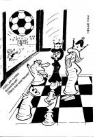 28 db modern sakk karikatúra lap / 28 modern chess caricature cards