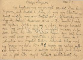 1942 Bielitz Sándorné levele férjének Bielitz Sándor úr zsidó 105/4. IV. sz. KMSZ-nek (közérdekű mun...