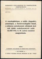 1942 A vendéglátóipar, a szálló, penzióipar [...] árainak újabb szabályozásáról szóló [...] rendelet magyarázata, 46p