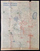 cca 1929 Kétoldali helyzet 1914 augusztus 20-án este, o.m. helyzet augusztus 25.-én, 1:200.000, M. Kir. Hadtörténelmi Levéltár "A világháború 1914 1918" IV. kötet. VI. melléklet, Bp. M. Kir. Állami Térképészet, foltos, kis szakadásokkal, az egyik sarkánál kis hiánnyal, 58x40 cm