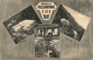 1911 Fácebánya, Fáczebánya; Zúzda, tisztilak, Sigismund-tárna; kiadja Forbert Vilmos / mine, quarry with barracks (EK)