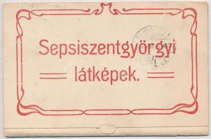 1908 Sepsiszentgyörgy, Sfantu Gheorghe; Látképek. Kihajtható képeslap, zsinagóga, vasútállomás, szöv...