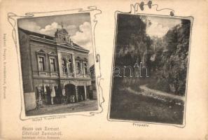 Zernest, Zernyest, Zarnesti; Transilvania szálloda, Propaste hasadék / hotel, gorge, Art Nouveau