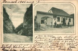 1905 Zernest, Zernyest, Zarnesti; Robert Binder üzlete és kiadása, Propaste hasadék / shop, gorge (EK)