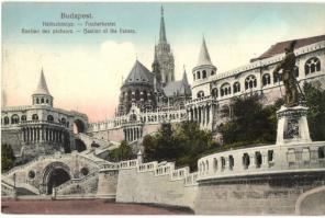 Budapest - 6 db régi városképes lap: Halászbástya, Wampetics F. étterem, Sturm-féle pilseni pince, Országház / 6 pre-1945 town-view postcards