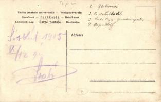 1905 Sóskút, katonai főtisztek autómobilban; Globucsár, Fürst. v. Lobkovic, Szabó Lajos Gewerbeinspe...