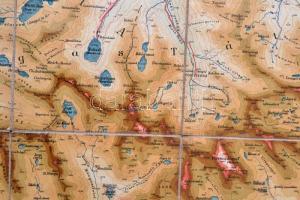 1908 A Magas-Tátra turistatérképe, kiadja a M. Kir. Földművelésügyi Miniszter, rajzolta: Schubert Ig...