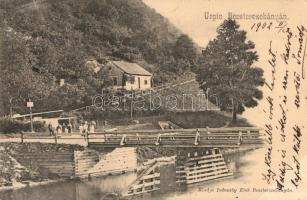 1902 Besztercebánya, Banská Bystrica; Urpin részlet a Garammal, híd. Kiadja Ivánszky Elek / Urpín mountain, Hron riverside, bridge.