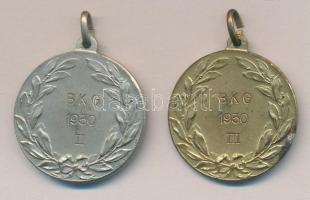1930. BKG 1930 II. és III. 2xklf fém díjérem füllel (30mm) T:2
