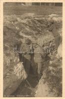 Osztrák-magyar katonai lap, lőrések kialakítása a futóárokban / WWI K.u.k. military, portholes in the trench
