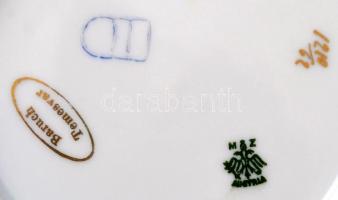 Moritz Zdekauer (MZ) teás csésze és alj, részben kézzel festett, matricás, jelzett, hibátlan