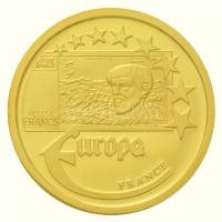 1997. Európa - Franciaország Au emlékérem (3,12g/0.585/20mm) T:PP 1997. Europe - France Au commemorative medallion (3,12g/0.585/20mm) C:PP