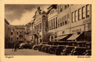 Ungvár, Uzshorod, Uzhorod - 2 db régi városképes lap: Korona szálloda / 2 pre-1945 town-view postcar...