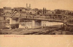 Ungvár, Uzshorod, Uzhorod; Ungvári híd. Balázs és Bergida kiadása / bridge (kis szakadás / small tea...