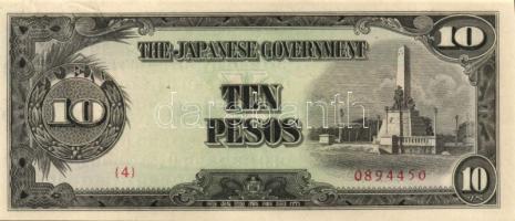 Fülöp szigetek/japán megszállás 1942-43. 10P 2klf évszámmal, 100P T:I,I-