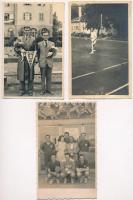 13 db RÉGI sport fotó képeslap; tenisz, ping-pong, asztalitenisz, jégkorcsolya, kosárlabda, íj / 13 ...