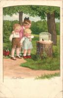 Children art postcard. A.G.B. No. 3590. s: Pauli Ebner