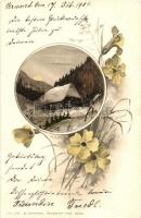 2 db 1906 előtti litho üdvözlőlap / 2 pre-1906 litho greeting cards