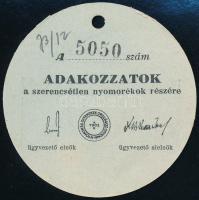 1931 Nyomorék Gyermekek Országos Otthona által kiadott adományjegy