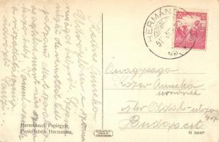 Hermánd, Hermanecz, Harmanec; Papírgyár / paper factory