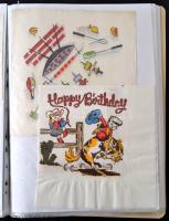 Kis szalvétagyűjtemény, jó motívumokkal, mappába rendezve, összesen 70 db