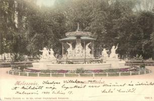 1900 Kolozsvár, Cluj; Sétatéri szökőkút. Dunky fivérek / promenade fountain (fa)