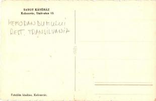 Kolozsvár, Cluj; Savoy Kávéház, belső. Unió utca 13. / cafe interior