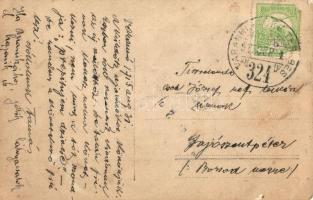 1915 Varannó, Vranov nad Toplou; Hegyi vasút, első világháborús osztrák-magyar katonák hajtánnyal / ...