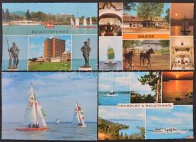 78 db MODERN magyar városképes lap a Balatonról és környékéről / 78 modern Hungarian town-view postcards from Lake Balaton and its surrondings