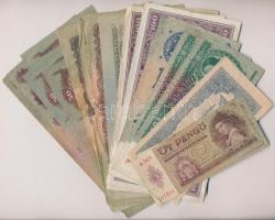 32db-os vegyes magyar pengő bankjegy tétel, közte "A Vörös Hadsereg Parancsnoksága" darabo...