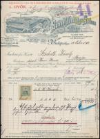 1912 Az Eisner Testvérek és a Samuel Taussig & Söhne díszes fejléces számlája, rajta a gyárak lá...