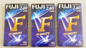 3 db bontatlan Fuji VHS videó kazetta, 240 percesek