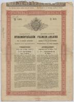 1880. Kamatozó Nyereménykölcsön a Tisza és mellékfolyói szabályozására és Szeged város újjáépítésére részkötvény 100Ft-ról, szelvénnyel, bélyegzésekkel T:III-,IV