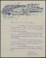 1903-1912 4 db díszes fejléces számla és levélpapír (Wolfner Gyula és Társa, V.B. Goldberg & Eid...