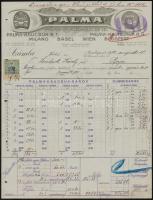 1903-1912 4 db díszes fejléces számla és levélpapír (Wolfner Gyula és Társa, V.B. Goldberg & Eid...