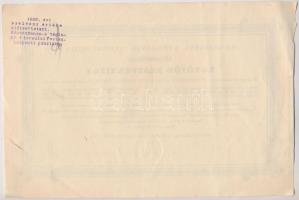 Budapest 1928. "Kőszénbánya- 's Téglagyár Társulat Pesten" egyötöd részvényjegye 75P-...