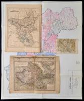 4 db különféle térkép: Svájc, Jugoszlávia, Osztrák-Magyar Monarchia, Európai Törökország, különböző (kicsi-közepes) méretben