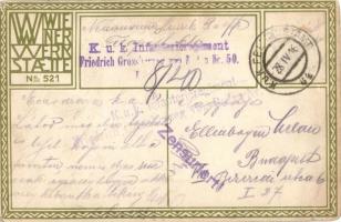 1916 Lady with Dachshunds, Wiener Werksätte No. 521. s: Mela Koehler + K.u.K. Infanterieregiment Fri...