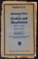 Flemmings Karte von Serbien und Mazedonien, 1:1100000, Berlin - Glogau, Carl Flemming, elváló borító...