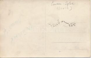 Eforie Sud (Carmen-Sylva); Gara si Sanat. Mii / Bahnhof / railway station, sanatorium, railcar. phot...