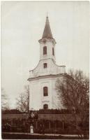 1908 Kislőd, Szent József római katolikus templom, mise pappal. photo