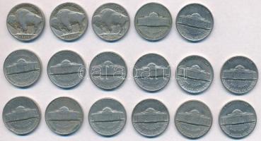 Amerikai Egyesült Államok 1927-1984. 5c Cu-Ni "Buffalo" (3xklf) + 5c Cu-Ni "Jefferson...