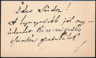 1897 Kéler Napoleon (1845-1919 A Keleti pályaudvar kivitelezője) építész névjegye, autográf soraival
