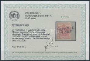 3kr HP I carmine ,,CASCHAU" Certificate: Steiner 3kr HP I kármin ,,CASCHAU" Certificate: S...