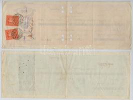 1926. Kitöltetlen váltó + Veszprém 1927. Kitöltött váltó 320P-ről, lyukasztással érvénytelenítve T:I...